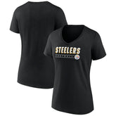 Pittsburgh Steelers Women's Primary Play V-Neck T-Shirt Black | NFL