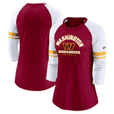 Washington Commanders Women's Fashion 3/4-Sleeve Lightweight Raglan Fashion T-Shirt Burgundy | Nike for Sale