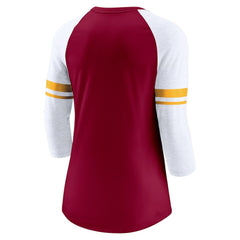 Washington Commanders Women's Fashion 3/4-Sleeve Lightweight Raglan Fashion T-Shirt Burgundy | Nike for Sale