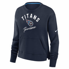 Tennessee Titans Women's High Hip Fleece Pullover Sweatshirt Navy | Nike for Sale