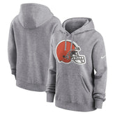 Cleveland Browns Women's Team Logo Club Fleece Pullover Hoodie Heather Gray | Nike for Sale