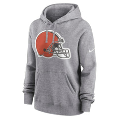 Cleveland Browns Women's Team Logo Club Fleece Pullover Hoodie Heather Gray | Nike for Sale