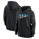 Carolina Panthers Women's Wordmark Club Fleece Pullover Hoodie Black | Nike for Sale
