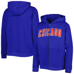 Chicago Cubs Youth Wordmark Full-Zip Fleece Hoodie - MLB