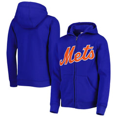 New York Mets Youth Wordmark Full-Zip Fleece Hoodie - MLB