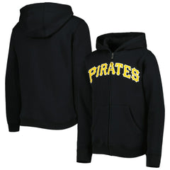 Pittsburgh Pirates Youth Wordmark Full-Zip Fleece Hoodie - MLB