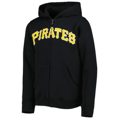 Pittsburgh Pirates Youth Wordmark Full-Zip Fleece Hoodie - MLB