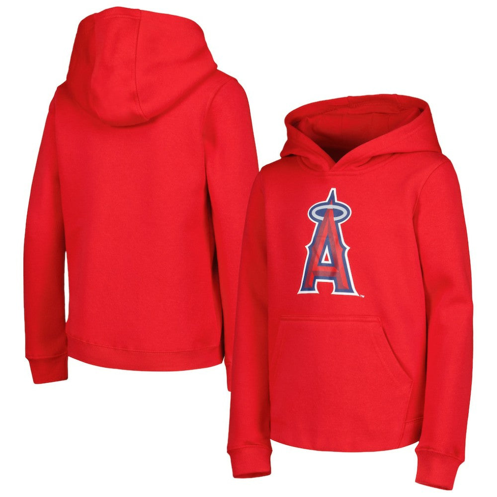 Los Angeles Angels Youth Team Primary Logo Pullover Hoodie - MLB