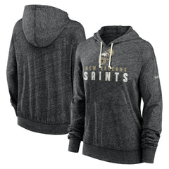 New Orleans Saints Women's Rewind Gym Vintage Lightweight Pullover Hoodie Black | Nike for Sale