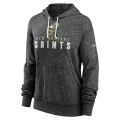 New Orleans Saints Women's Rewind Gym Vintage Lightweight Pullover Hoodie Black | Nike for Sale
