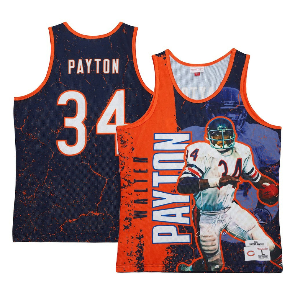 Walter Payton Chicago Bears 1983 Player Burst Tank Top Navy | Mitchell & Ness