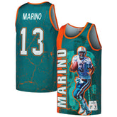 Dan Marino Miami Dolphins 1990 Player Burst Tank Top Aqua | Mitchell & Ness