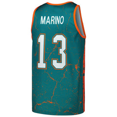 Dan Marino Miami Dolphins 1990 Player Burst Tank Top Aqua | Mitchell & Ness