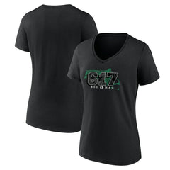 Boston Celtics Women's Core Hometown Launch V-Neck T-Shirt Black - NBA