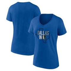 Dallas Mavericks Women's Core Hometown Launch V-Neck T-Shirt Blue - NBA