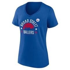 Philadelphia 76ers Women's Core Hometown Launch V-Neck T-Shirt Royal - NBA