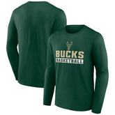 Milwaukee Bucks Let's Go Long Sleeve T-Shirt Green - NBA