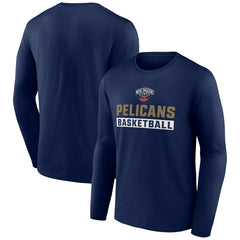 New Orleans Pelicans Let's Go Long Sleeve T-Shirt Navy - NBA