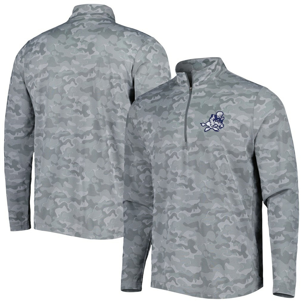 Dallas Cowboys Antigua Brigade Throwback Quarter-Zip Top Gray | NFL