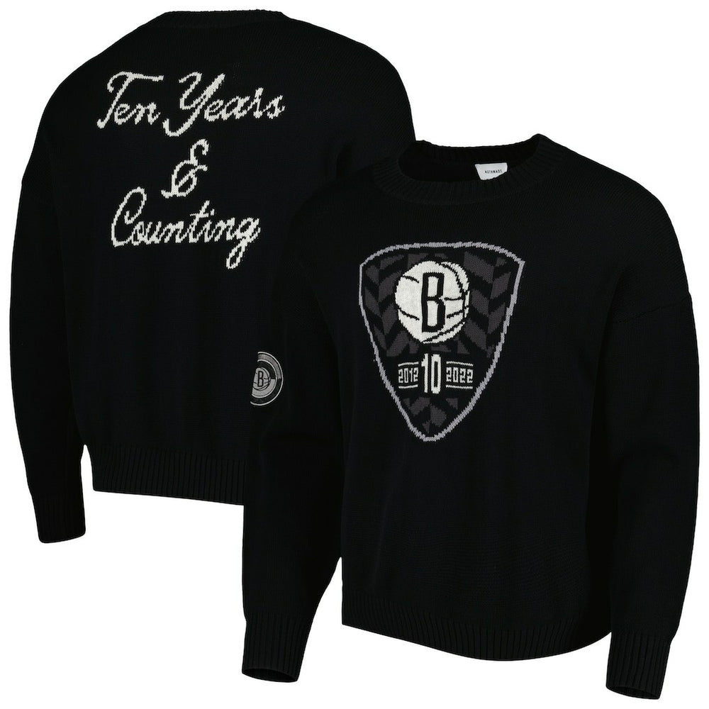 Brooklyn Nets AUTHMADE 10th Anniversary Pullover Sweater Black - NBA