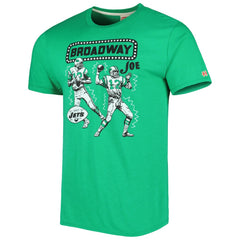 Joe Namath New York Jets Homage Unisex Unisex Caricature Retired Player Tri-Blend T-Shirt Heather Green | NFL