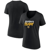 Boston Bruins Women's Active Edge V-Neck T-Shirt - Black - NHL