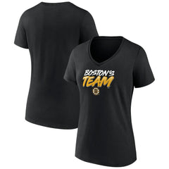Boston Bruins Women's Active Edge V-Neck T-Shirt - Black - NHL