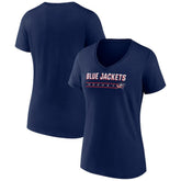 Columbus Blue Jackets Women's Primary Play V-Neck T-Shirt - Navy - NHL