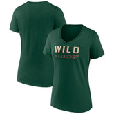 Minnesota Wild Women's Primary Play V-Neck T-Shirt - Green - NHL