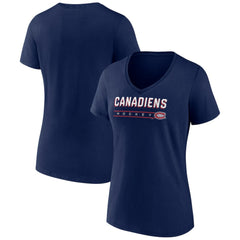 Montreal Canadiens Women's Primary Play V-Neck T-Shirt - Navy - NHL