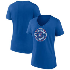 New York Rangers Women's Active Edge V-Neck T-Shirt - Blue - NHL
