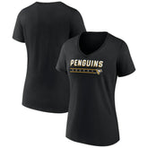 Pittsburgh Penguins Women's Primary Play V-Neck T-Shirt - Black - NHL
