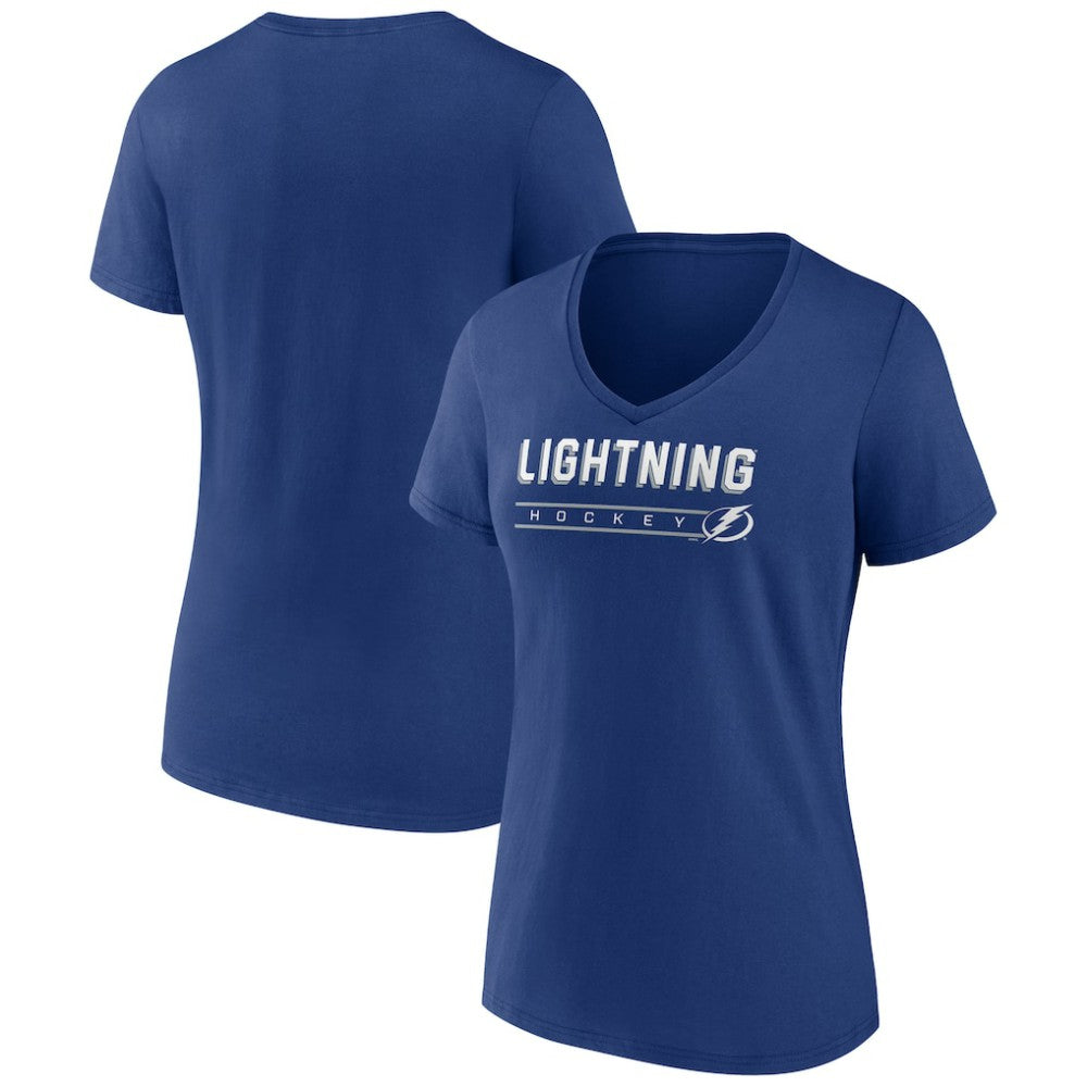 Tampa Bay Lightning Women's Primary Play V-Neck T-Shirt - Blue - NHL