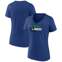 Vancouver Canucks Women's Active Edge V-Neck T-Shirt - Blue - NHL