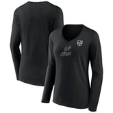 Los Angeles Kings Women's Forge Long Sleeve V-Neck T-Shirt - Black - NHL