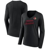 Ottawa Senators Women's Forge Long Sleeve V-Neck T-Shirt - Black - NHL