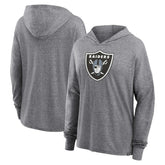 Las Vegas Raiders Women's Cozy Primary Pullover Hoodie Heather Gray | Fanatics