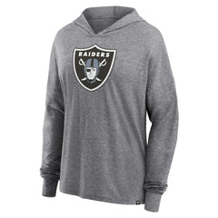 Las Vegas Raiders Women's Cozy Primary Pullover Hoodie Heather Gray | Fanatics