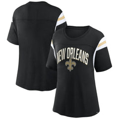 New Orleans Saints Women's Earned Stripes T-Shirt Black | Fanatics