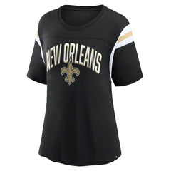 New Orleans Saints Women's Earned Stripes T-Shirt Black | Fanatics