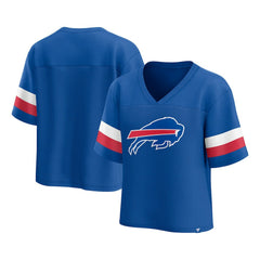 Buffalo Bills Women's Established Jersey Cropped V-Neck T-Shirt Royal | Fanatics