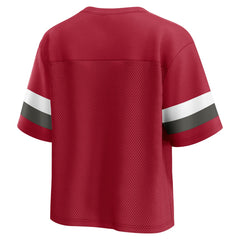 Tampa Bay Buccaneers Women's Established Jersey Cropped V-Neck T-Shirt Red | Fanatics
