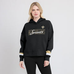 New Orleans Saints Women's Over Under Pullover Hoodie Black | Fanatics