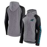 Carolina Panthers Women's Blind Side Lightweight Full-Zip Hoodie Heather Gray/College Black | Fanatics