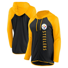 Pittsburgh Steelers Women's Forever Fan Full-Zip Hoodie Black/Gold | Fanatics