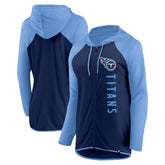 Tennessee Titans Women's Forever Fan Full-Zip Hoodie Navy/Light Blue | Fanatics