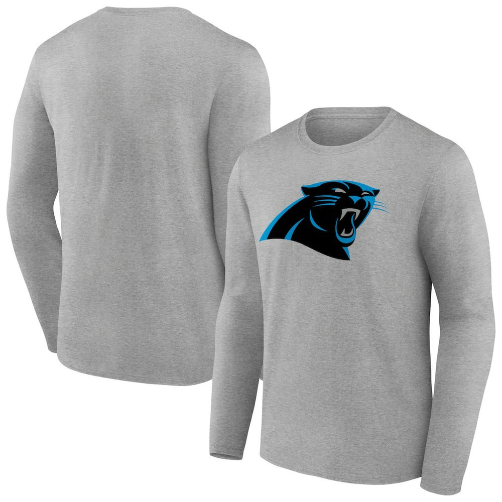 Carolina Panthers Primary Team Logo Long Sleeve T-Shirt Heather Gray | NFL