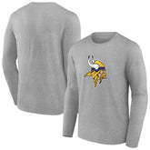 Minnesota Vikings Primary Team Logo Long Sleeve T-Shirt Heather Gray | NFL