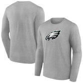 Philadelphia Eagles Primary Team Logo Long Sleeve T-Shirt Heather Gray | NFL