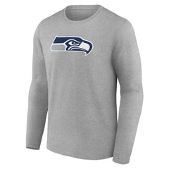 Seattle Seahawks Primary Team Logo Long Sleeve T-Shirt Heather Gray | NFL